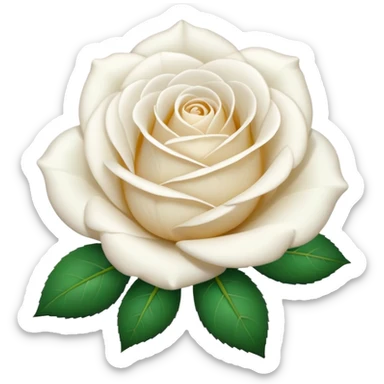 white rose, without green leaves, just flower sticker
