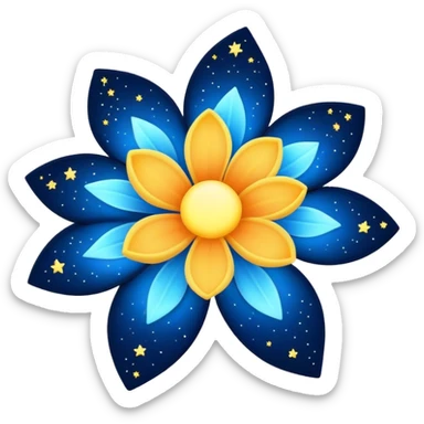Stars in the night sky making shape of flower sticker