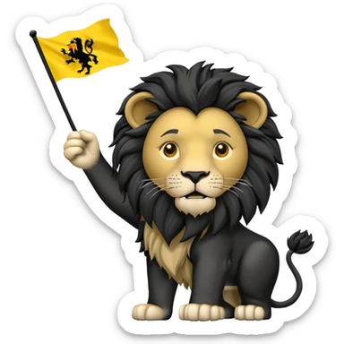 Drapeau flandres lion noir sur fond jaune  sticker