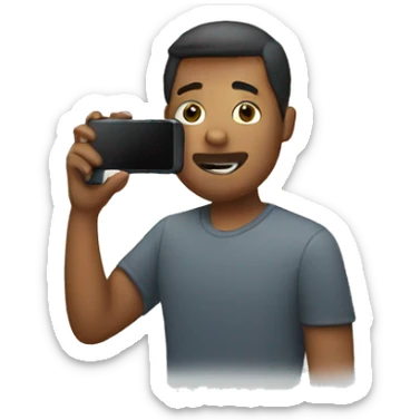 man recording with phone camera sticker