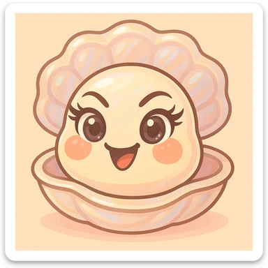 Keep the image identical but enhance the reflections and nuances with more pastel, nacreous, cream, peach, and greige tones, without changing anything else. sticker