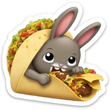 Bad bunny eating a taco sticker