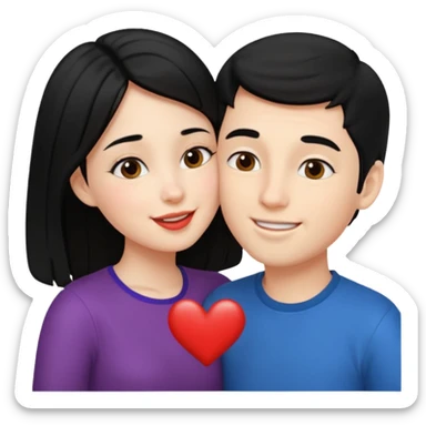 kiss a girl and boy from black hair  sticker