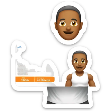 visit card for fitness coach, orange sticker