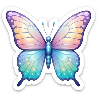 white pale pastel ombre sparkly butterfly with more bright obvious sparkles everywhere sticker