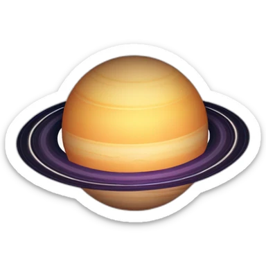 planet Saturn with a cartoon calm face with big beautiful eyes sticker