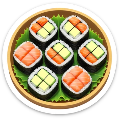sushi roll birds eye veiw sticker