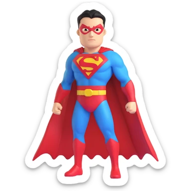 invincible superhero, confident pose, bright colors sticker