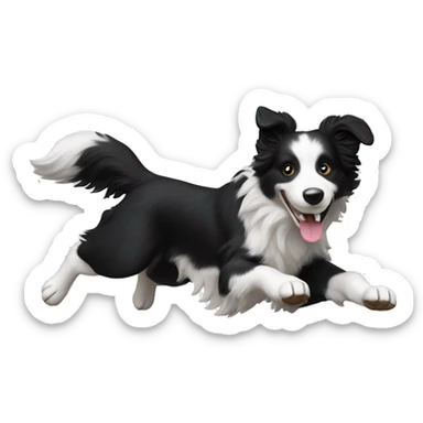 Border collie jumping over anvil sticker