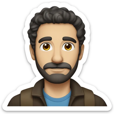 Tall Italian man, 33 years old, short dark hair, blue eyes, beard and mustache sticker