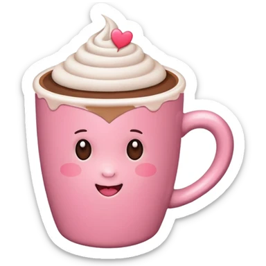a pink mocha, cute and inviting sticker