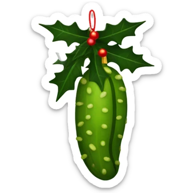 Pickles on Christmas tree sticker