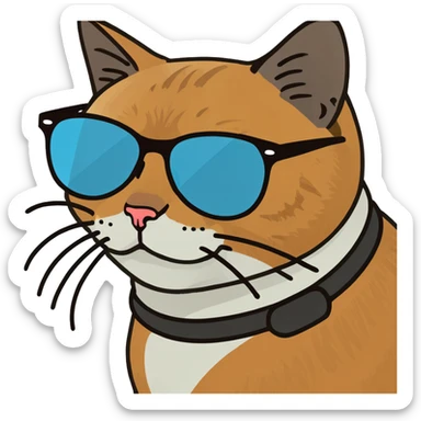 Cat with sunglasses sticker