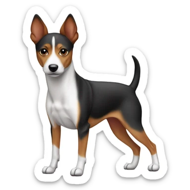 Basenji tricolor young skinny boy sticker