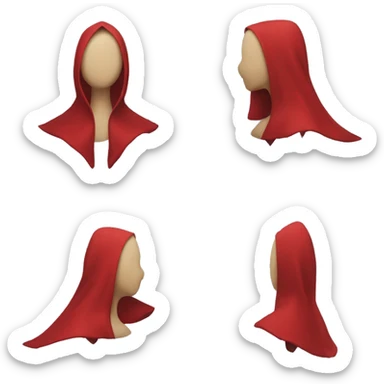 faceless mannequin flapping red cape sticker