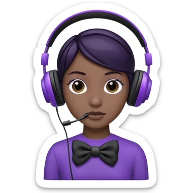 headphones with bow on the right side black and purple headphones looking like this 🎧 sticker