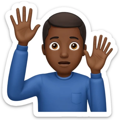 Black man Shocked face with waving hands sticker