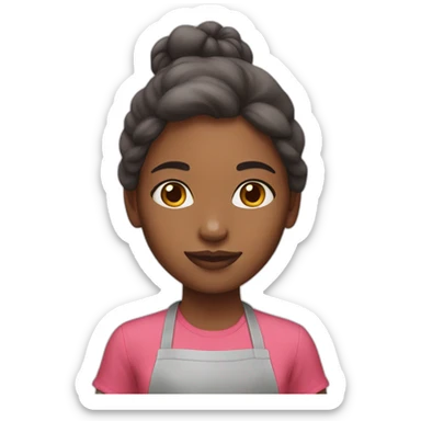 girl cooking light color skin sticker