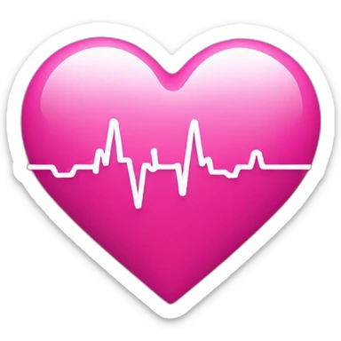 Pink heart with heartbeat monitor line through it sticker