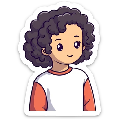 pretty black girl with curly hair sticker