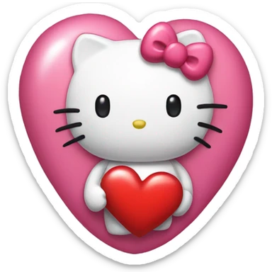 Hello kitty with a heart sticker