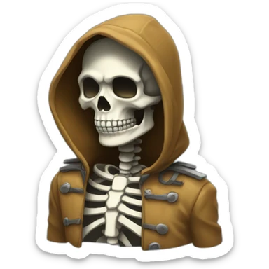 Skeleton hood sticker