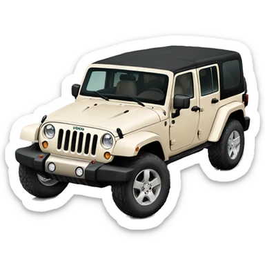 Light beige four door Jeep Wrangler sticker