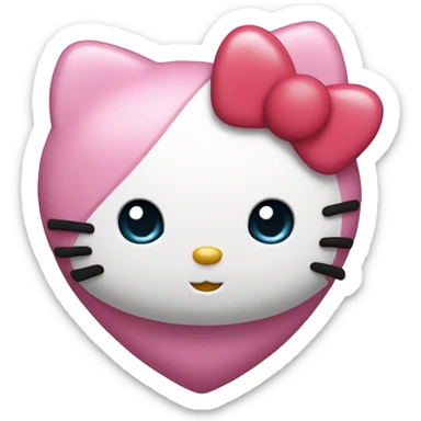 hello kitty with heart sticker