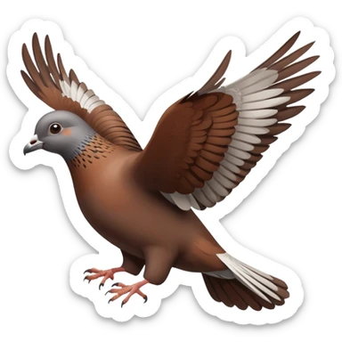 brown pigeon flying sticker