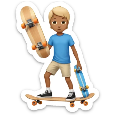 Skateboarder mugshot with skateboard sticker