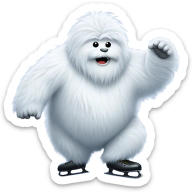 fat yeti ice skating  sticker