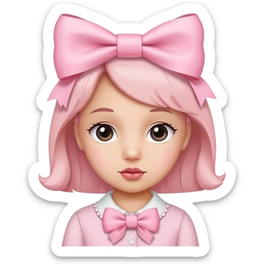 Martine Rosa com laço rosa bebê  sticker