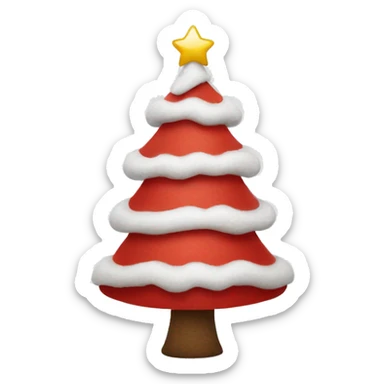 Red and white Christmas tree sticker
