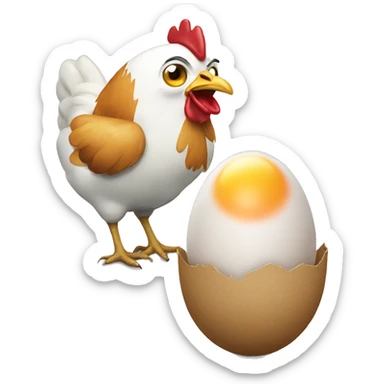 chicken vs giant egg sticker