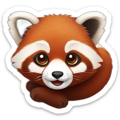 red panda cub face sticker