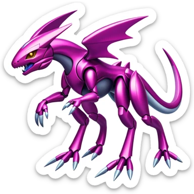 Shiny Exotic Colorful epic Miraidon-Genesect-Fakémon-hybrid-creature (full body)  sticker