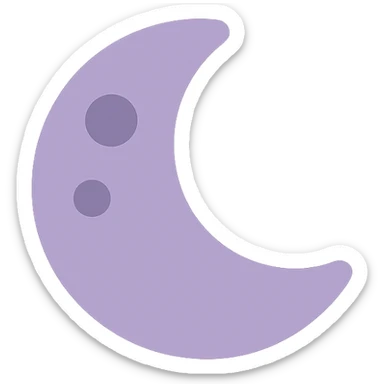 A dull purple moon sticker