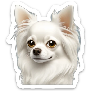 white-longhair-chihuahua sticker