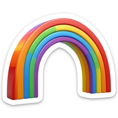 3D rendering rainbow sticker