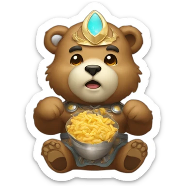 Hungry Heavenly bear of power sticker