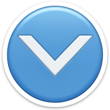 Un circulo de color azul  que adentro este una palomita de color blanco sticker