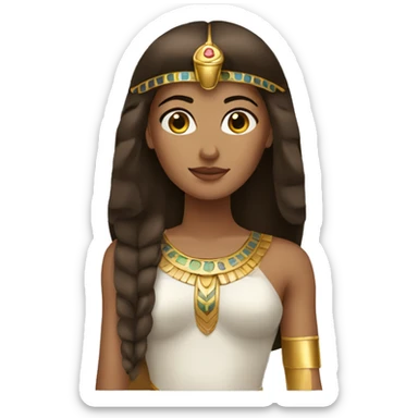 Cleopatra with long hair brown sticker