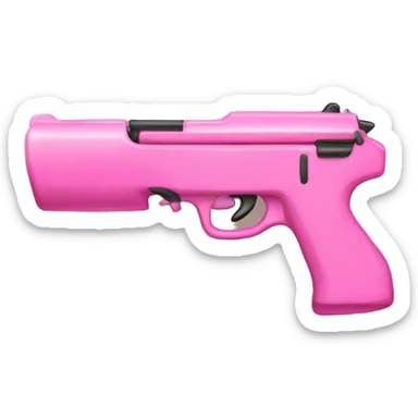 pink gun with a bow  sticker