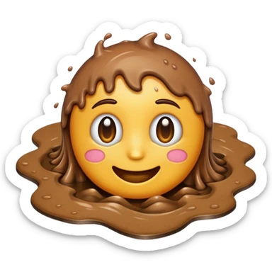 muddy puddle classic emoji style sticker