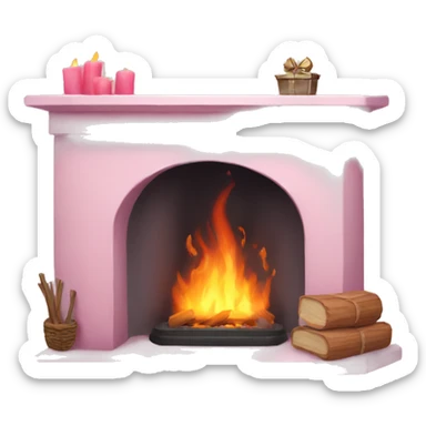 Winter Pink FirePlace sticker