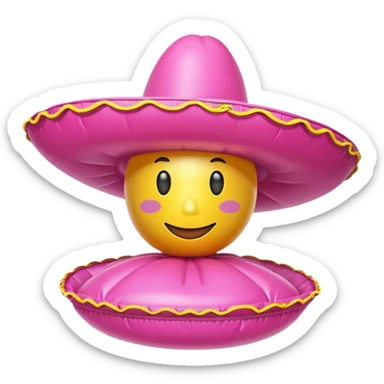 jeff koons pink spam sombrero inflatable sculpture  sticker