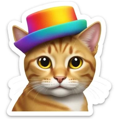 Cat wearing a hat sticker