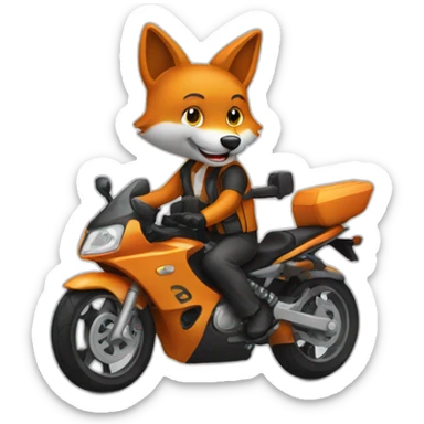 Renard sur moto sticker