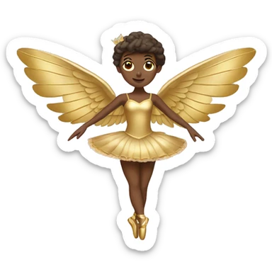  brown adult ballerina big gold wings sticker