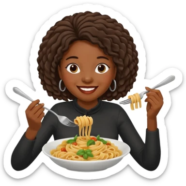 the black woman who eats pasta sticker